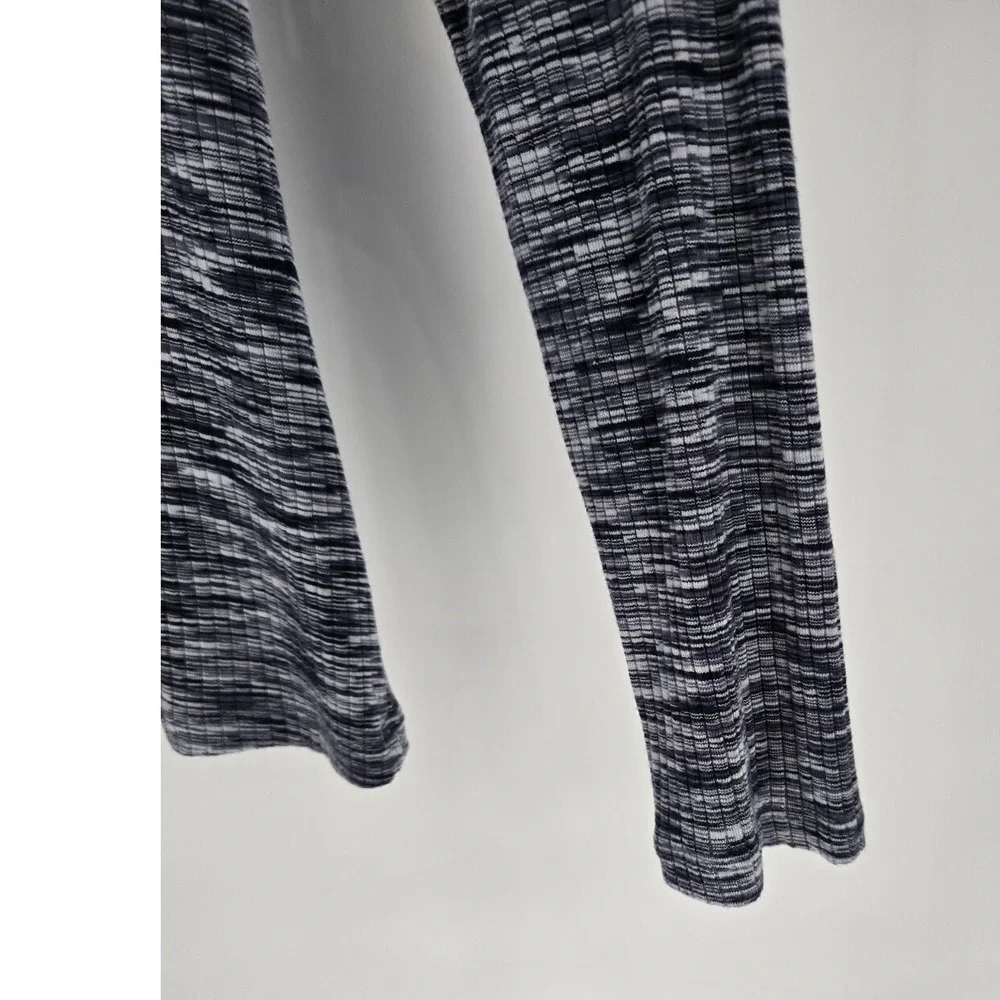 Market & Spruce Womens Long Sleeve Shirt Top Gray Size L Ribbed Vertically‎
